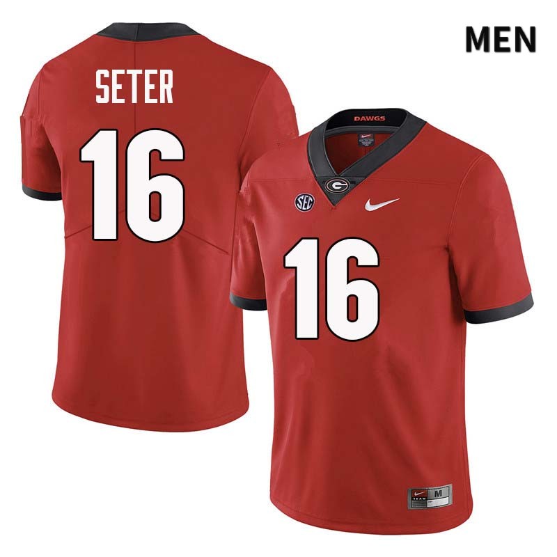 Georgia Bulldogs Men's John Seter #16 Red Stitched College UGA Football Jersey 23FM010WF